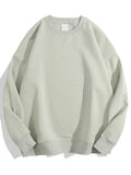 Cotton Pullover Sweatshirts Oversize Women O Neck Loose Long Sleeve Top Solid Oversized Green Sweatshirt For Women