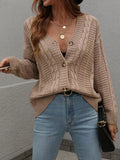 Cardigan For Women White Knitted Tops Elegant Cardigans Oversized Solid Autumn Women Cardigan With Buttons For