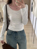 And Slim In Early Autumn, Small Gray T-Shirt Women's New Gentle Underwear Long-Sleeved Blouse-Outfit