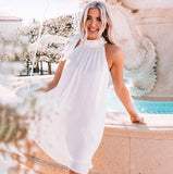 Style Lace-Up Dress For Spring / Summer 2024 Ins Simple Loose Dress For Women-Outfit