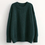 Women Autumn Solid Knitted Sweater Basic O Neck Cashmere Sweater Female Batwing Long Sleeve Loose Jumpers Casual