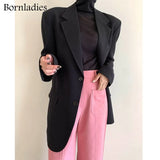 2021 Korean Style Loose Women Blazer Coats Autumn Single Breasted Female Chic Suit Jacket Full Sleeve