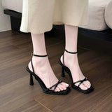 With Sandals Women 2025 New Summer Thin-Heeled White Dress Is Not Tired Of Popular High