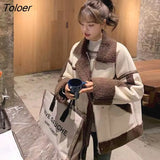 Wool Coat Women 2022 New Locomotive Short Autumn Winter All-match Plus Velvet Thick Fur Lamb Wool Colorblock Casual