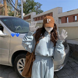 Women's Tracksuit Casual Solid Long Sleeve Hooded Sport Suits Autumn Warm Hoodie Sweatshirts+Long Pant Fleece Two Piece