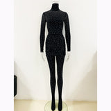 New Star Fashion Hot Diamond Elastic High-Necked Bottom Shirt 褶皱半裙