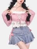 Bow Sweet Two Piece Sets Women Casual Patchwork Chic Skirt Sets Female Designer Bandage Strappy Elegant Party Sets