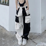 Street Impact Color High-Waisted Corduroy Trousers 2024 Spring And Summer New Multi-Pocket Straight Tube Wide-Leg Tooling-Outfit