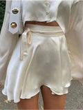 vintage satin mini skirt with