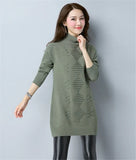 Winter Women Knit Sweater Pullover Clothes Solid Long Sleeve Turtleneck Sweater Warm Knit Bottoming Shirt Female Tops