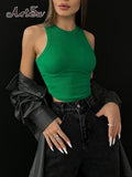 Cropped Tank Top Solid Color Casual Crop Top 2022 New Streetwear Slim Tank Top Basic Summer Clothes For