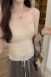 Color Sexy Suspenders Vest Girls Summer 2024 New Slim, Slim, Spicy Girls Wear Short Tops With Inner Tops-Outfit