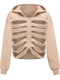 Unisex Men Women Sleeveless Hooded Vest Skeleton Hollow Out Solid Color Hoodies Streetwear Summer Party Clubwear 2023-Outfit