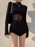 Women T Shirt Woman Clothes Long Sleeve Tops Spring Black Slim Tshirt Female Crop Top Tee Sexy Skinny Y2k-Outfit