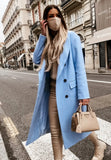 Winter Elegant Turndown Collar Long Blazer with Full