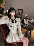 Piece Dress Set Women Y2k Crop Tops Korean Fashion Blazers Suits Office Lady Elegant Jacket Coats + Mini Skirt 2022