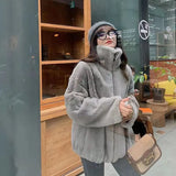 quality mink coat women's 2021 winter new lady Qian Xueli and young stand collar Rex Rabbit Fur women's winter fashion