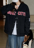 Letter Print Long Sleeves School Baseball Long