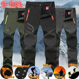 Pants Winter Fleece Warm Oversized Outdoor Hiking Camping Sports Trousers Casual Soft Waterproof Cargo Pants Plus