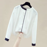 Sleeve Office White Blouse Shirt Blouse Women Blusas Mujer De Moda 2021 O-Neck Chiffon Blouse Tops Women Clothes Blusa