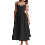 Women A-Line Midi Dress Evening Party Summer Clothes 2023 Chic and Elegant Sleeveless Backless Dress Sexy Club y2k Streetwear-Outfit