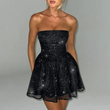 Toloer Hot Selling With Chest Temperament Fashion Gauze Small Dress Backless Dress