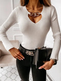 Pullovers Autumn Spring Winter Sexy Hole Women Shirt Button Slim Long Sleeve Elegant Tops Tee T