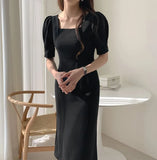 South Korea chic cultivate one's morality show thin square collar leakage clavicle restoring ancient ways collect waist