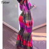 Summer Holiday Beach Sexy Boho Dress Off Shoulder Abstract Print Mermaid Dress Long Sleeve Casual Maxi Bodycon Dress