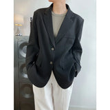 Button Blazer Femme Feminino Women Long Coat Women's Spring Autumn New Korean Elegant Casual Suit