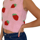 Y2K Sleeveless Autumn Sweater Pullover Casual Plaid Knitted 90s Knitted Crop Sweaters Casual Autumn Preppy