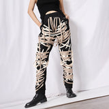 Cross Bandage Pants For Women High Waist Full Length Plus Size Casual Black Trousers Female 2022 Spring New