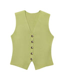 Spring New Vest Vest Outside The Vest Blouse Design Sense Of Niche Temperament Knitted Vest Splicing