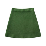 Spring Style Loose Rib Sweater 5755007 Knitted Half Skirt Suit-Outfit
