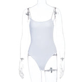 Toloer And Summer New Diamond Chain Shoulder Strap Spilt Sleeveless Sling Sexy Back Onesie Women's