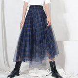 Casual Hit Color Plaid Skirt For Women High Waist Plaid Elegant Korean Skirts Female Fashion New Clothing