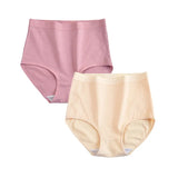 2 pcs/lot High Waist Panties Cotton Underwear Women Solid Plus Size Female Lingerie M -