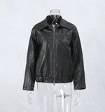 Women's Explosive Bow Zip Leather Jacket Jacket