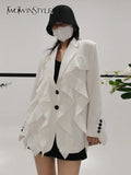 Solid Elegant Blazers For Women Notched Long Sleeve Patchwork Lace Single Breasted Coats Female Fashion Clothes