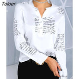 Summer Workwear Elegant Letter Print Button Design White Women's Casual Shirt Plus Size Clothes Loungwear Oversized