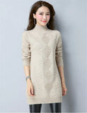 Winter Women Knit Sweater Pullover Clothes Solid Long Sleeve Turtleneck Sweater Warm Knit Bottoming Shirt Female Tops