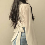 Women T-shirts Autumn Winter 2024 Sexy Crop Top Clothing Harajuku Korean Style Fairy Grunge Long Sleeve Top Streetwear Club-Outfit