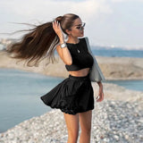New Women's Fashion Holiday Style Sexy Bare Back Vest Half Skirt Casual Two-Piece Suit