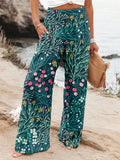 Spring And Summer New Four Seasons Of Leisure Wide Leg Trousers Print Burst Loose Trousers