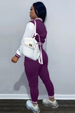 Contrast Color Cropped Top and Pants