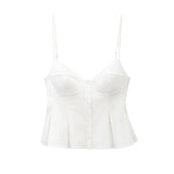 Slings Sexy Dew Single-Dripple Broad-Folded Skirt-Up Short-Form Women's Vest