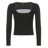 Korean Cute Y2K Retro Cotton Tops Lace Patchwork Buttons Kawaii Tshirts Autumn Square Collar Chic Casual