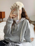 Style Gray Hooded Hoodie In Autumn And Winter 2023-Outfit