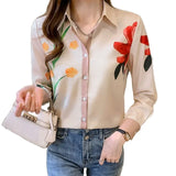 flower ladies shirts Women's Blouses 2022 Spring Autumn Long Sleeve Shirts Tops Blusas