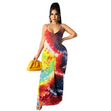 Toloer New Women's Casual Loose Print Cotton Slip Dress-Outfit